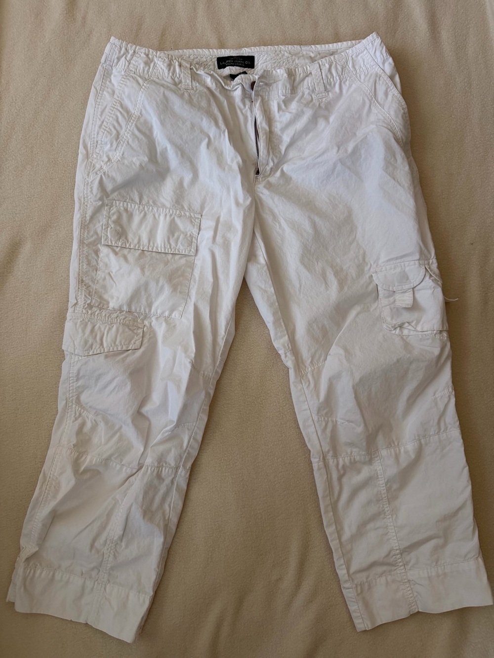 Ralph Lauren Jeans Co. White Cotton Cargo Utility Pants Size 16